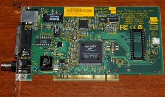 3Com Fast EtherLink XL 3C905B-COMBO 10-100Base-TX (RJ-45) 10Base-5 (AUI) 10Base-2 (BNC) Parallel Tasking II Performance PCI Ireland 1998